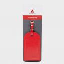 Extra Large Leather Luggage Tag Red