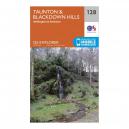 Explorer 128 Taunton and Blackdown Hills Map With Digital Version Orange