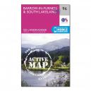 Landranger Active 96 BarrowinFurness and South Lakeland Map With Digital Version Pink