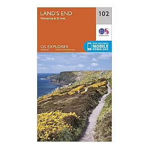 Explorer 102 Lands End Map With Digital Version Orange