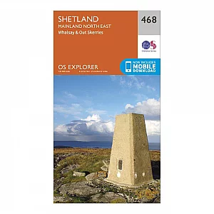 Explorer 468 Shetland Mainland North East Map With Digital Version Orange