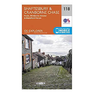 Explorer 118 Shaftesbury and Cranborne Chase Map With Digital Version Orange