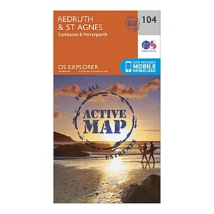 Explorer Active 104 Redruth and St Agnes Map With Digital Version Orange