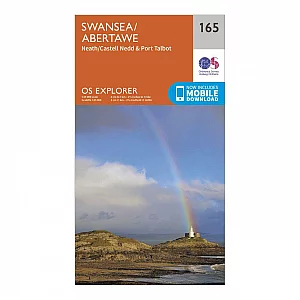 Explorer 165 Swansea Neath and Port Talbot Map With Digital Version Orange