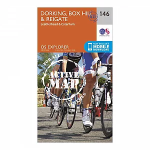 Explorer Active 146 Dorking Box Hill and Reigate Map With Digital Version Orange