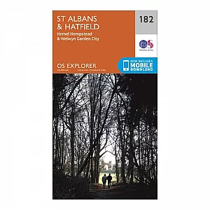 Explorer 182 St Albans and Hatfield Map With Digital Version Orange