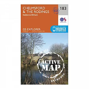 Explorer Active 183 Chelmsford and The Rodings Map With Digital Version Orange