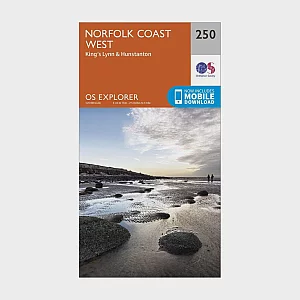 Explorer 250 Norfolk Coast West Map With Digital Version Orange