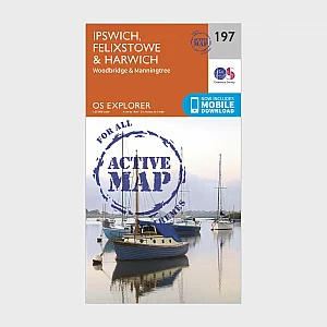 Explorer Active 197 Ipswich Felixstowe and Harwich Map With Digital Version Orange