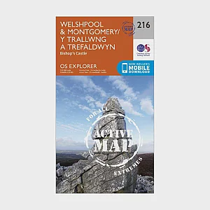 Explorer Active 216 Welshpool and Montgomery Map With Digital Version Orange