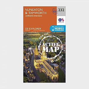Explorer Active 232 Nuneaton and Tamworth Map With Digital Version Orange