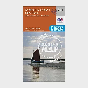 Explorer Active 251 Norfolk Coast Central Map With Digital Version Orange