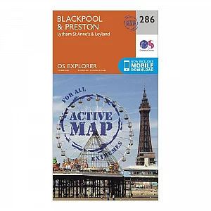 Explorer Active 286 Blackpool and Preston Map With Digital Version Orange