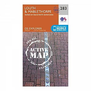 Explorer Active 283 Louth and Mablethorpe Map With Digital Version Orange