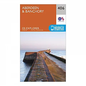 Explorer 406 Aberdeen and Banchory Map With Digital Version Orange