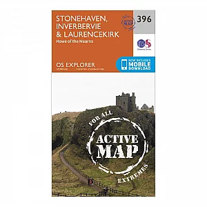 Explorer Active 396 Stonehaven Inverbervie and Laurencekirk Map With Digital Version Orange