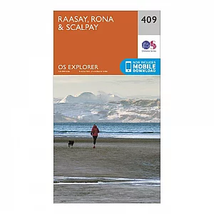 Explorer 409 Raasay Rona and Scalpay Map With Digital Version Orange