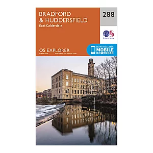 Explorer 288 Bradford and Huddersfield Map With Digital Version Orange