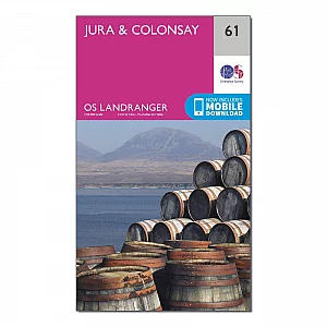 Landranger 61 Jura and Colonsay Map With Digital Version Pink