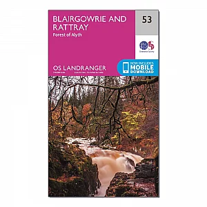 Landranger 53 Blairgowrie and Forest of Alyth Map With Digital Version Pink