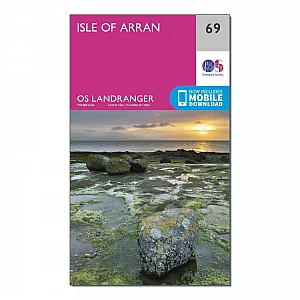 Landranger 69 Isle of Arran Map With Digital Version Pink