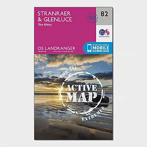 Landranger Active 82 Stranraer and Glenluce Map With Digital Version Pink