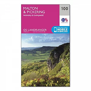 Landranger 100 Malton and Pickering Helmsley and Easingwold Map With Digital Version Pink