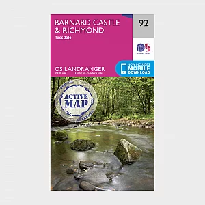 Landranger Active 92 Barnard Castle and surrounding area Map With Digital Version Pink