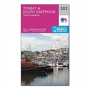 Landranger 202 Torbay and South Dartmoor Totnes and Salcombe Map With Digital Version Pink