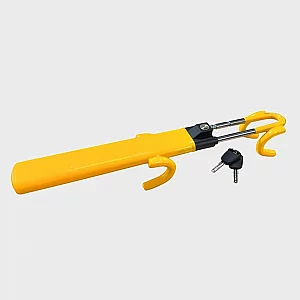Double Hook Steering Wheel Lock Yellow