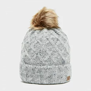 Womens Luxury Knit Pom Hat Grey